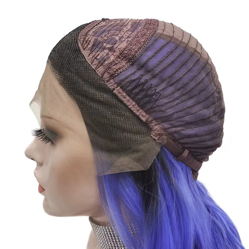 Celebrity Wig Premium Wig - Deep Root Neon Navy Lustrous Long Lace Front Wig - Image 3