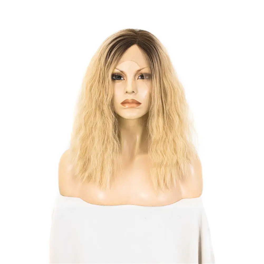 Celebrity Wig Premium Wig - Rooted Honey Blonde In Medium Curl Lace Front Wig
